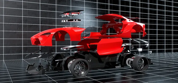 C4D自动化生产基地场景