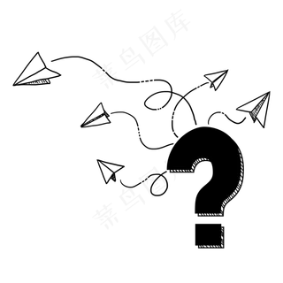 黑白创意纸飞机PNG免抠素材
