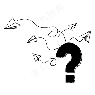 黑白创意纸飞机PNG免抠素材
