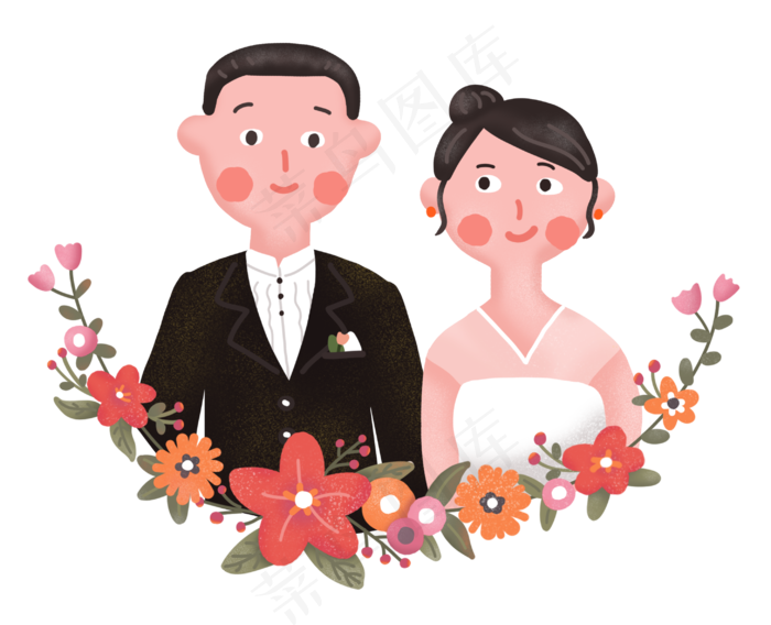 婚礼季新人结婚幸福美满婚礼,免抠元素