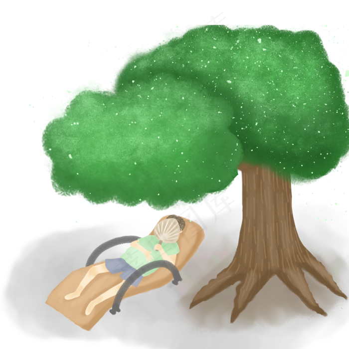 树下乘凉人物