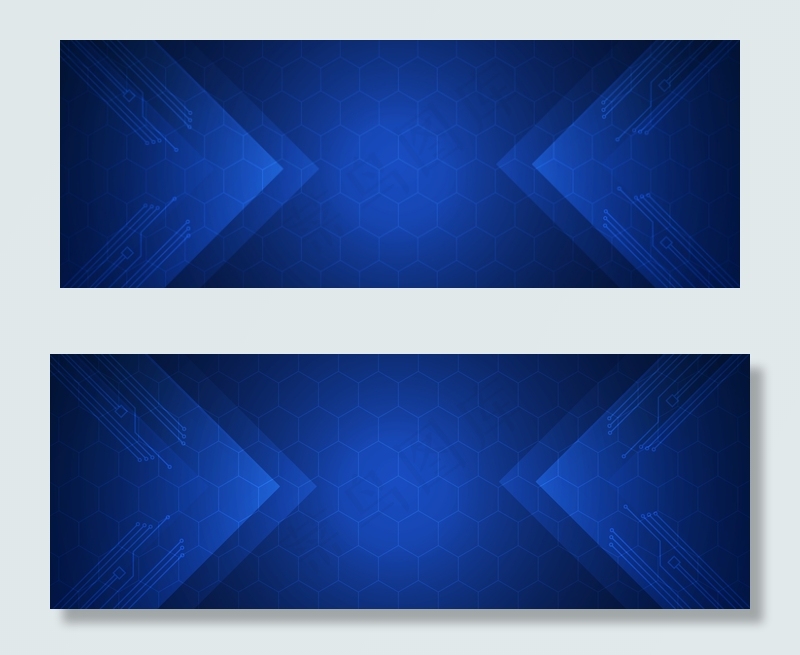 蓝色几何商务大气纹理banner背景