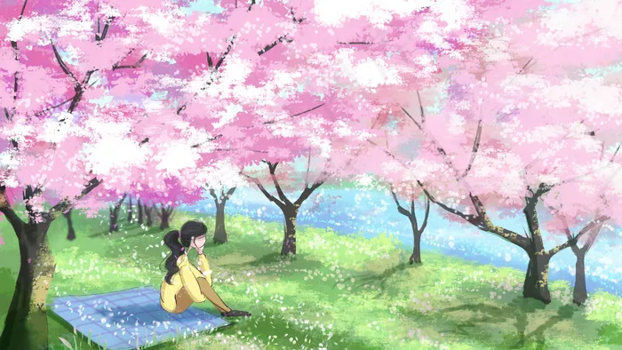 春季樱花浪漫盛开(2880X1620(DPI:300))psd模版下载