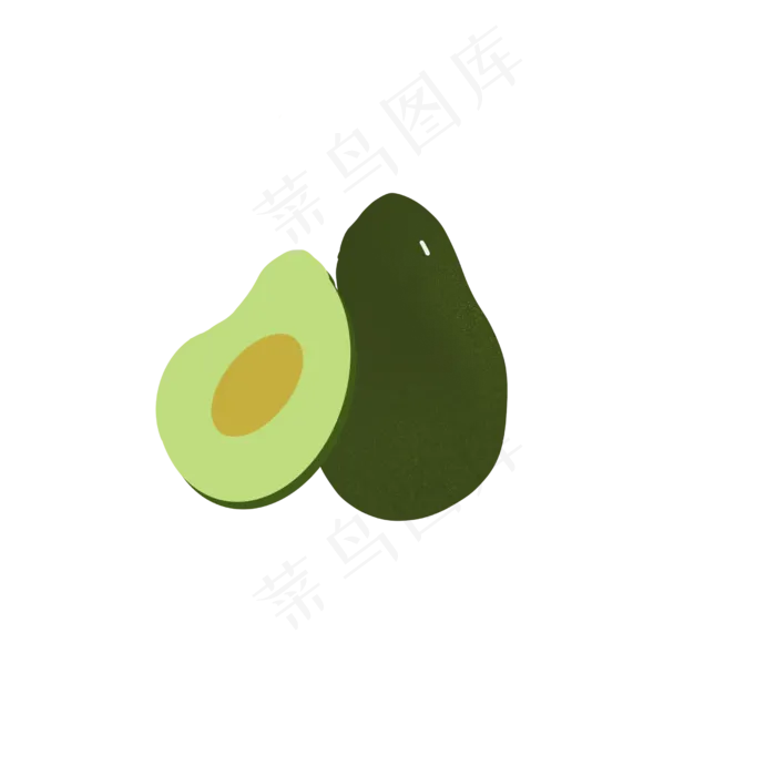 手绘牛油果矢量图下载