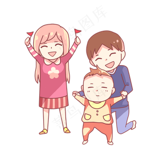 教孩子走路的父母