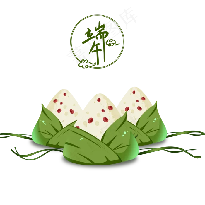 端午节绿色中国风美味红豆馅小粽(2000X2000(DPI:300))psd模版下载
