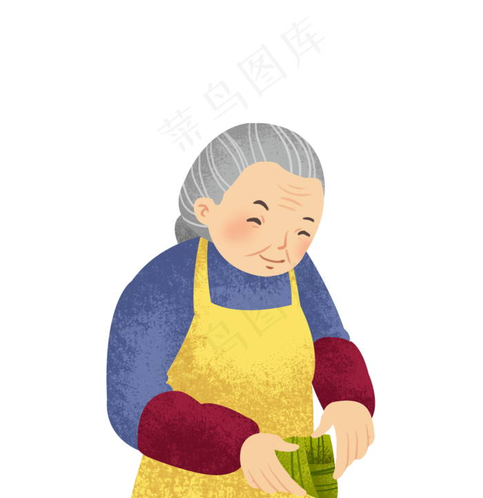 包粽子的奶奶(1394X1436(DPI:300))psd模版下载