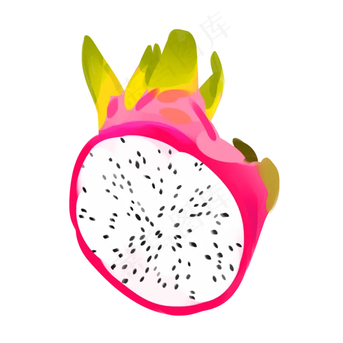 卡通切开的火龙果(2000X2000(DPI:300))psd模版下载