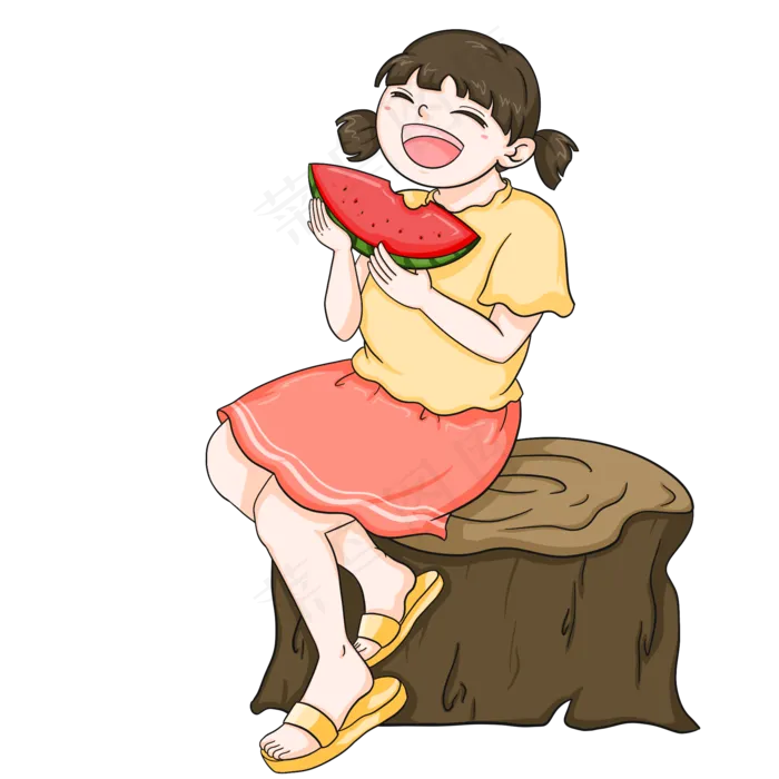 吃瓜女孩(2000X2000(DPI:300))psd模版下载