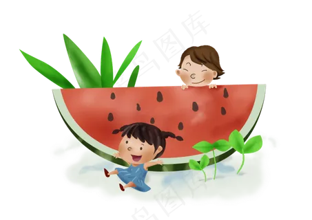 暑假夏日夏季大暑小暑吃西瓜