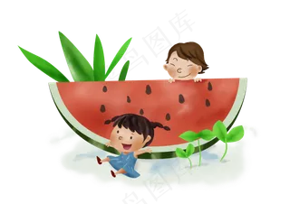 暑假夏日夏季大暑小暑吃西瓜
