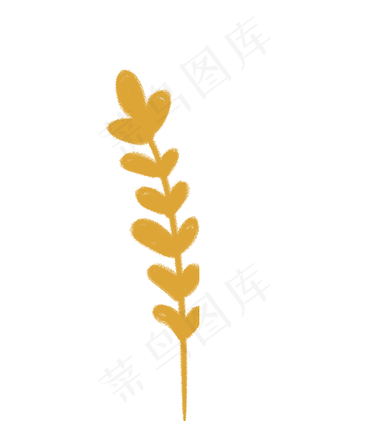 手绘卡通黄色叶子植物免扣元素(520X594(DPI:72))psd模版下载