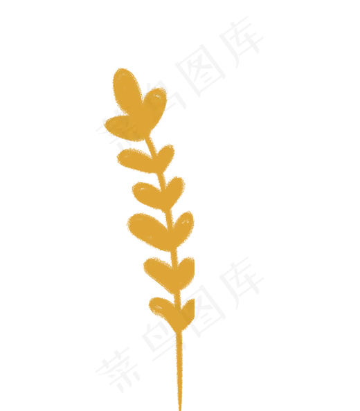 手绘卡通黄色叶子植物免扣元素(520X594(DPI:72))psd模版下载