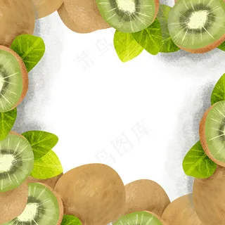 清新猕猴桃绿色水果平面广告