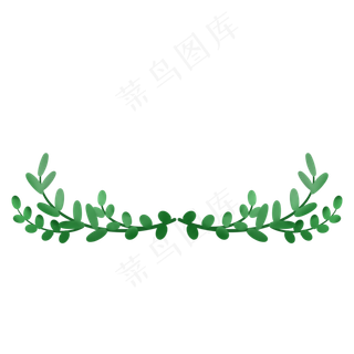 叶子边框绿色植物花边,免抠元素