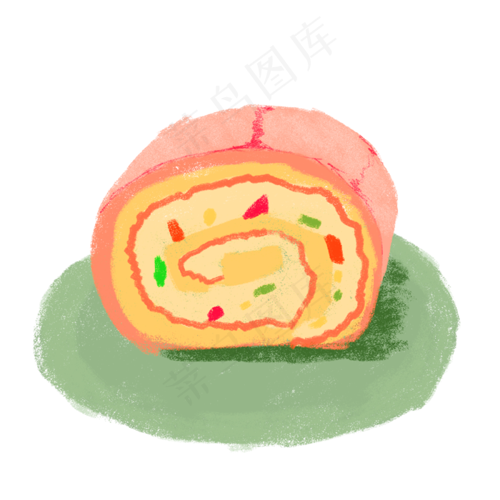 抹茶蛋卷夹心双黄小蛋糕免抠