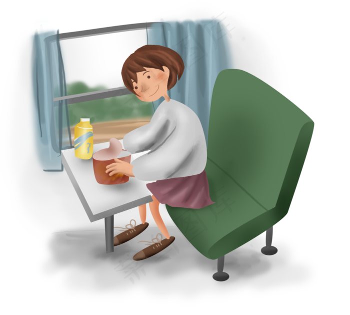 世界旅游日坐火车的女孩