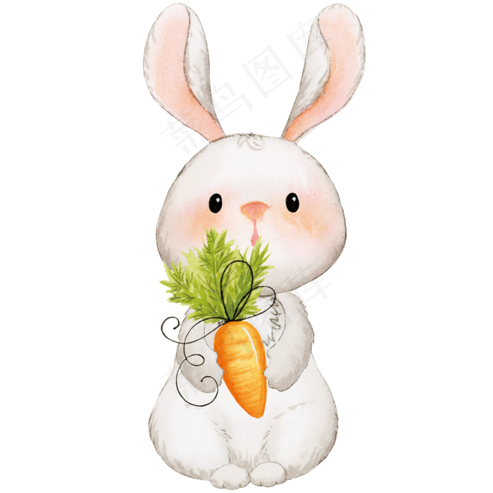 中秋节吃萝卜的兔子