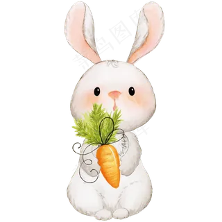 中秋节吃萝卜的兔子