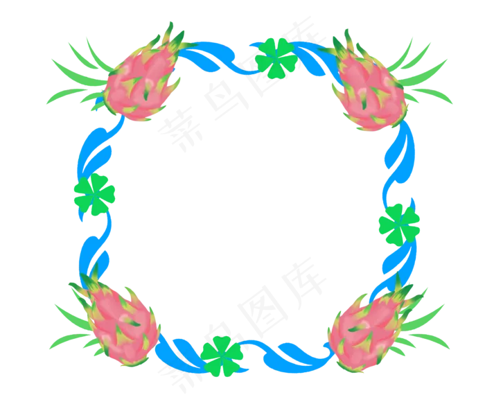 水果火龙果边框(2309X2000(DPI:300))psd模版下载