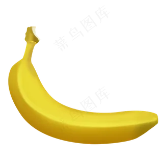 黄色一根香蕉手绘图片psd免抠图