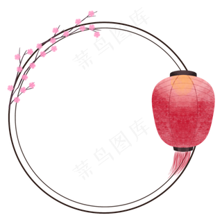 中国风水彩传统灯笼边框
