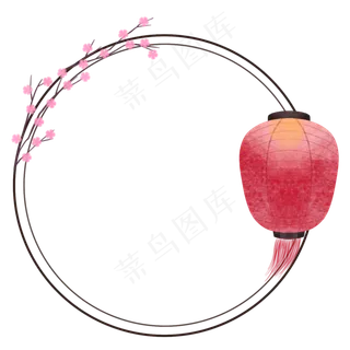 中国风水彩传统灯笼边框