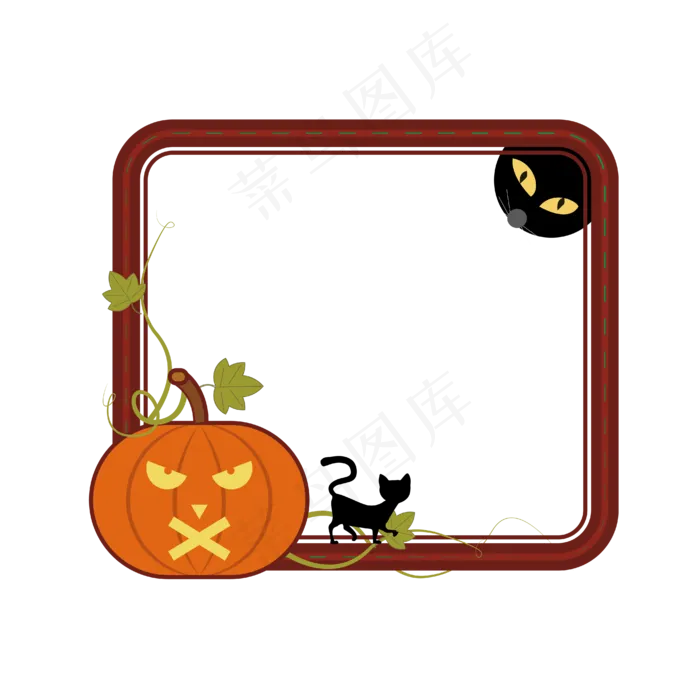 卡通趣味万圣节南瓜灯边框合集,免抠元素ai矢量模版下载