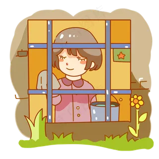 年代感擦玻璃妇女