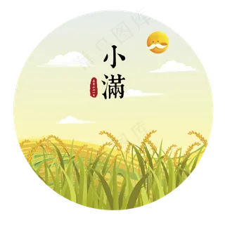 小满手绘饱满麦穗,免抠元素