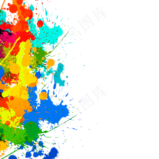 油漆飞溅彩色液体缤纷纹理肌理装,免抠元素