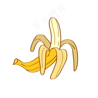 水果剥皮的香蕉矢量图