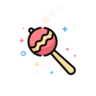 MBE风格婴儿铃铛玩具,免抠元素