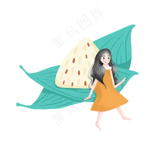 端午节的粽子和可爱的女孩