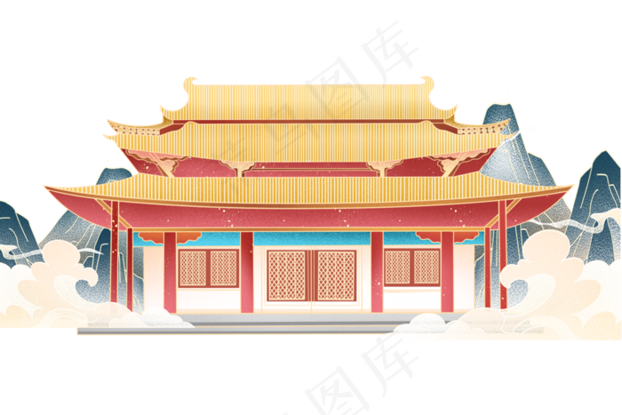 中国风房屋建筑(3000X2000(DPI:96))psd模版下载