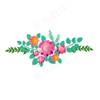 矢量手绘扁平化花束