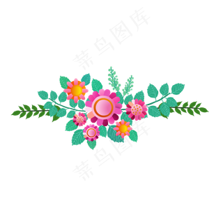 矢量手绘扁平化花束