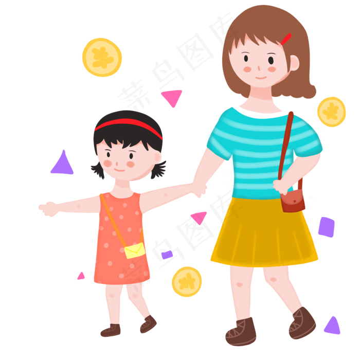 双十一双十二618卡通插画购物