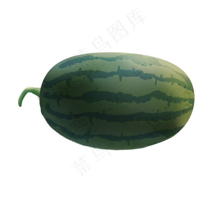 一个长长的西瓜手绘(3000X3000(DPI:300))psd模版下载