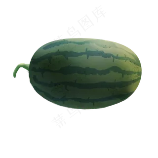 一个长长的西瓜手绘