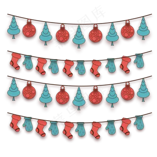 圣诞节节日挂饰装饰,免抠元素