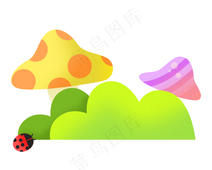 儿童节可爱蘑菇插画