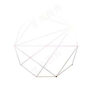多棱形不规则点线线条,免抠元素