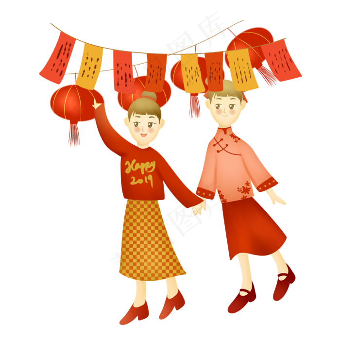 元宵节传统习俗猜灯谜元宵灯会小,免抠元素(3000X3000(DPI:300))psd模版下载