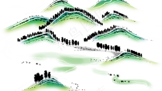 中国风国画丹青山水