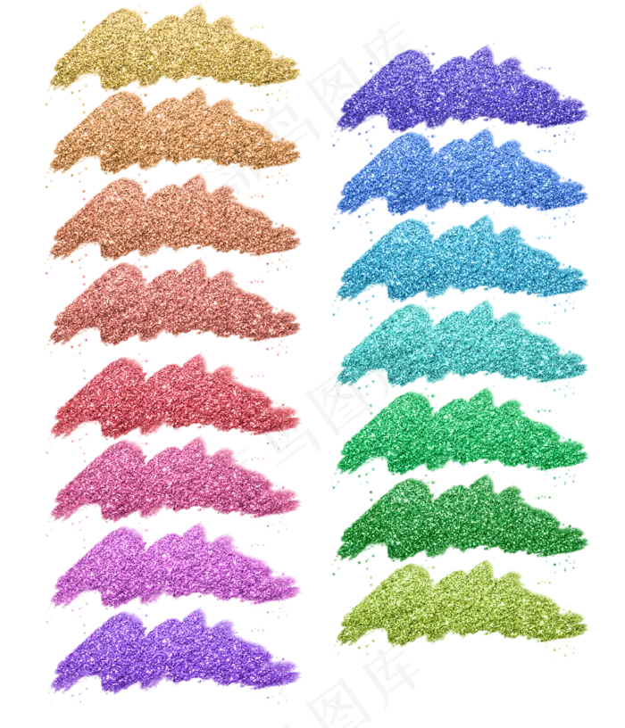 彩色金粉笔刷,免抠元素(4936X5757(DPI:300))psd模版下载