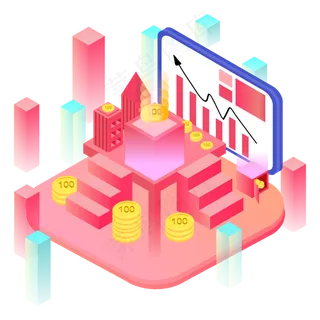 商用矢量2.5D风格理财系列元素,免抠元素