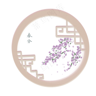 中国风手绘春分节气元素,免抠元素