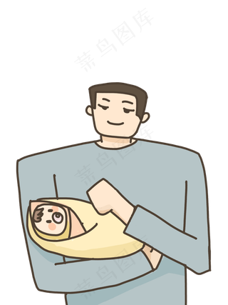 伟岸的父亲抱着孩子