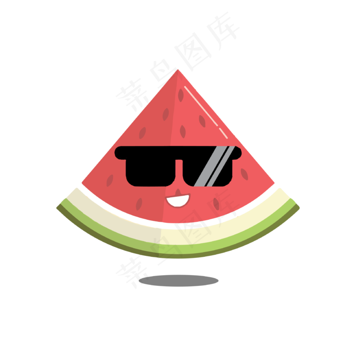 夏季食物系列帅气西瓜仔装饰插画